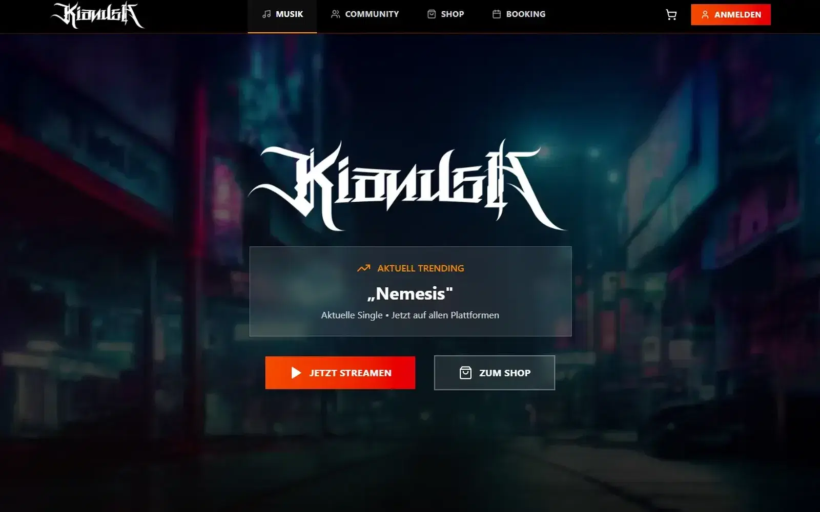 Startseite von Kianush