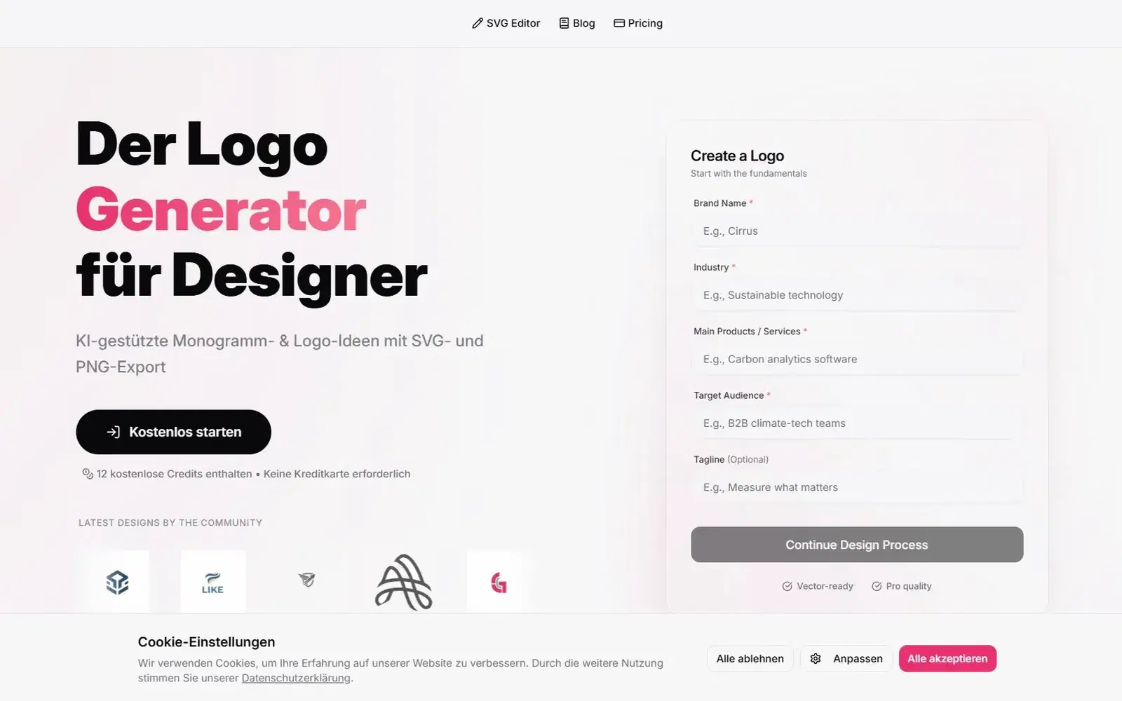 Startseite von Logogram